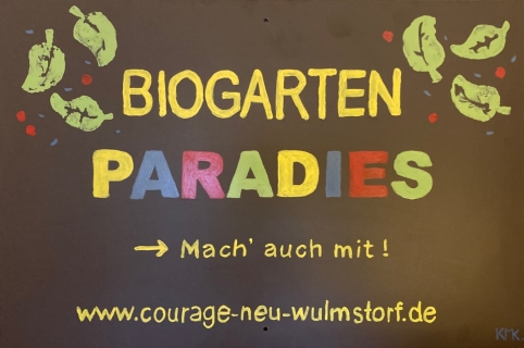 Schild Biogarten Paradies